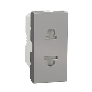Schneider Electric New Unica Euro-Us Socket 16 Amp Aluminium