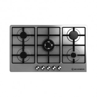  مسطح بلت ان غاز 5 شعلة 90 سم فضي استانلس إيكوماتيك