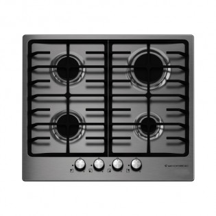  مسطح بلت ان غاز 4 شعلة 60 سم فضي استانلس إيكوماتيك