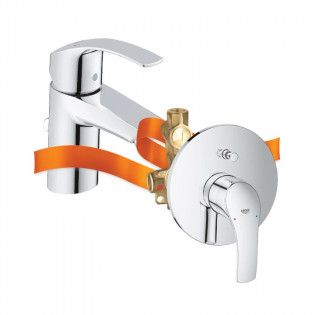 خلاط حوض و بانيو بجسم الدفن يوروسمارت كروم جروهى 