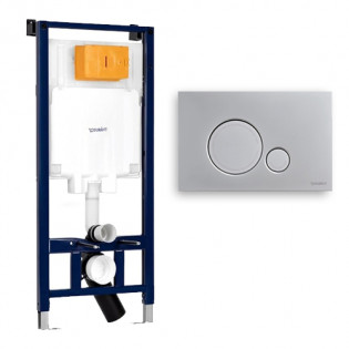 Chassis Concealed Tank with Circular Flush Plate Chrome Duravit 