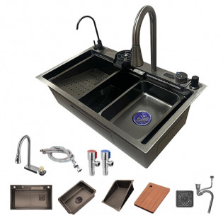 حوض مطبخ سمارت بيانو ديجتال 76*46 سم بالخلاط والاكسسوارات NANO X3 