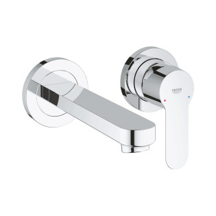 Grohe Bau Edge 2-Hole Basin Mixer Chrome