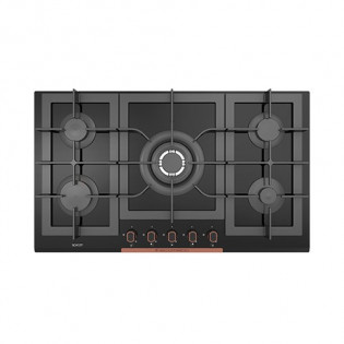 مسطح بلت ان غاز 5 شعلة 92 سم اسود زجاجي إيكوماتيك