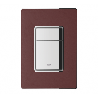 Grohe Cosmopolitan Flush Plate Skate with Dark Red Leather Surface 