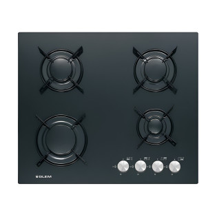 Glemgas Crystal Gas Hob 60 Cm black Glass