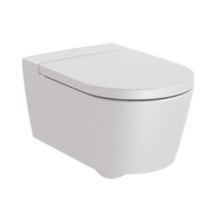 Roca Inspira Wall-Mounted Toilet with Seat Cover Pearl Grey