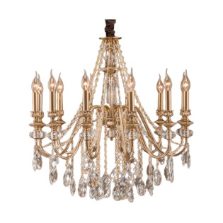 Kandil Chandelier 12 Bulbs Solitaire Gold 