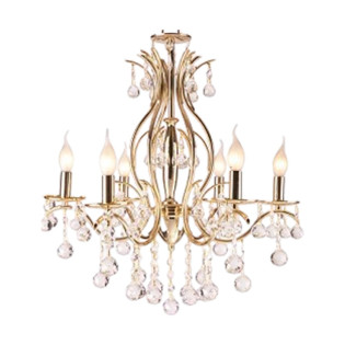 Kandil Chandelier 6 Bulbs Solitaire Gold 