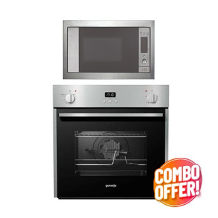 جورينيا فرن بلت ان غاز استانلس 60 سم و ميكرويف كهرباء 60 سم استانلس 