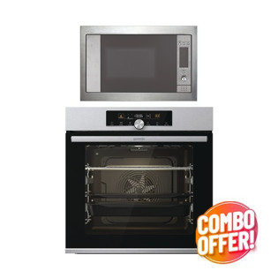 جورينيا فرن بلت ان كهرباء استانلس 60 سم و فرن ميكرويف كهرباء 60 سم اسود 