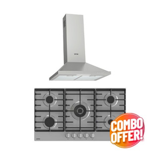 جورينيا مسطح غاز استانلس 90 سم و شفاط هرمي 60 سم استانلس 