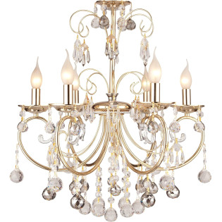 نجف قنديل 6 لمبة سولتير جولد × كروم