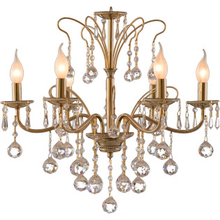 Kandil Chandeliers 6 Bulbs solitaire gold x chrome 