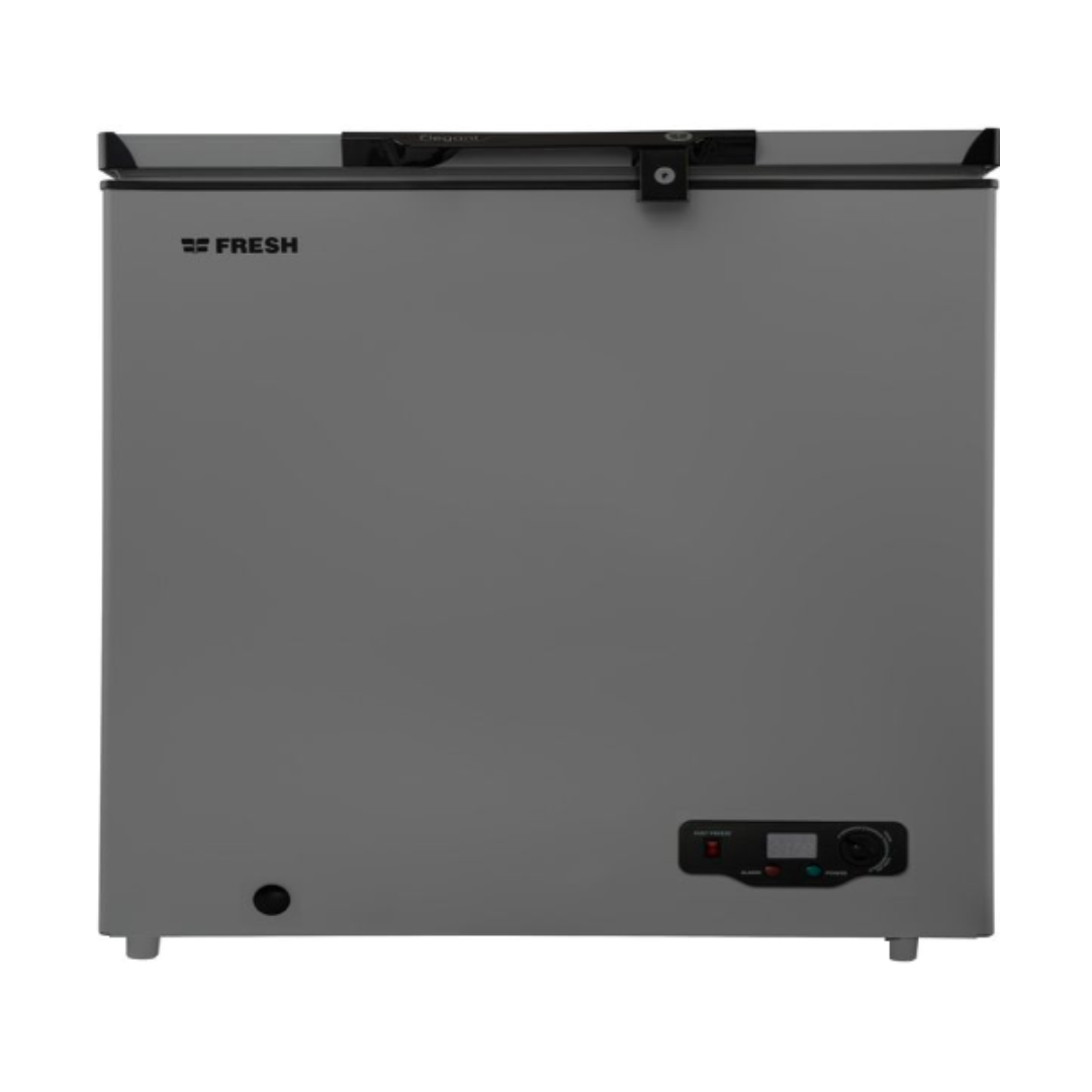 Fresh Chest Freezer 200 Liter Defrost Dark Silver
