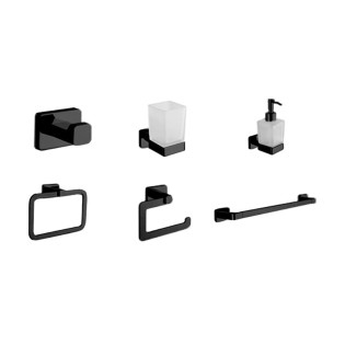Infinity Bathroom Accessories Set Black