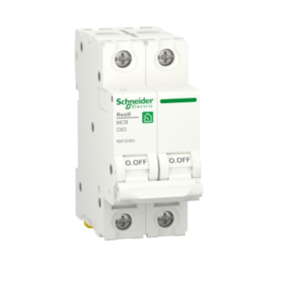Schneider Electric Resi9 MCB Circuit Breakers 2 Pole 63 Amp