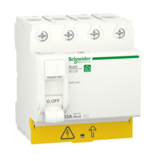 Schneider Electric Resi9 RCCB Circuit Breakers 4 Pole 63 Amp