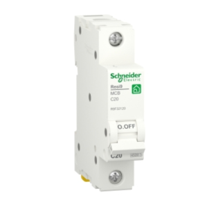 Schneider Electric Resi9 MCB Circuit Breakers 1 Pole 20 Amp