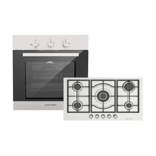 مسطح بلت ان غاز 90 سم استانلس ستيل إيكوماتيك و فرن غاز بلت ان 67 لتر استانلس ستيل 