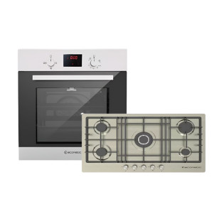 فرن بلت ان غاز 67 لتر استانلس ستيل و مسطح غاز 92 سم استانلس ستيل 