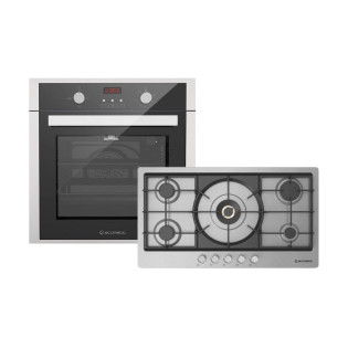  فرن بلت ان غاز إيكوماتيك 67 لتر و مسطح غاز 92 سم استانلس ستيل 