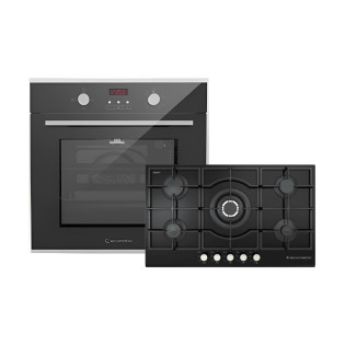 فرن بلت ان 67 لتر غاز إيكوماتيك 60 سم اسود و مسطح غاز 90 سم اسود