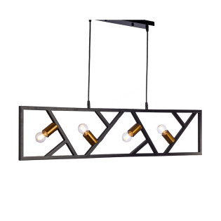 Kandil Pendant 100 Cm 4 Bulbs Black