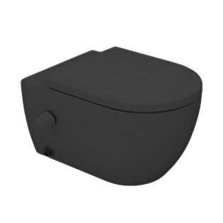 Sanipure Vega Wall-Mounted Toilet with Seat Cover Black