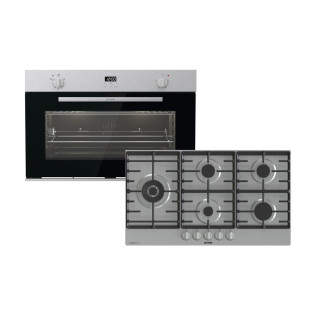 مسطح غاز جورينيا بلت ان 90 سم استانلس ستيل و فرن غاز بلت ان 88 لتر استانلس ستيل