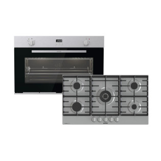 فرن غاز بلت ان جورينيا 88 لتر استانلس ستيل و مسطح غاز بلت ان 90 سم استانلس ستيل 