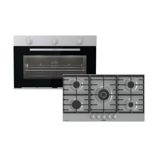 مسطح غاز  جورينيا 90 سم استانلس ستيل و فرن غاز بلت ان 88 لتر استانلس ستيل 