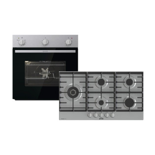 مسطح غاز 90 سم جورينيا استانلس ستيل و فرن بلت ان غاز 60 سم استانلس