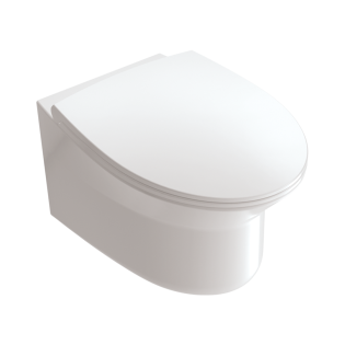 White Ville Continental Wall-Mounted Toilet with Soft Close Seat Cover White