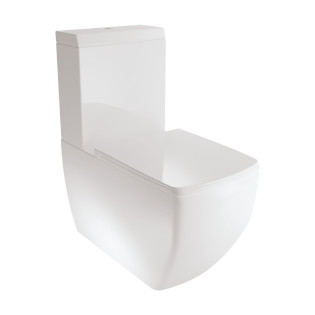 White Ville Edgy Close-Coupled Toilet with Soft Close Seat Cover & Cistern White