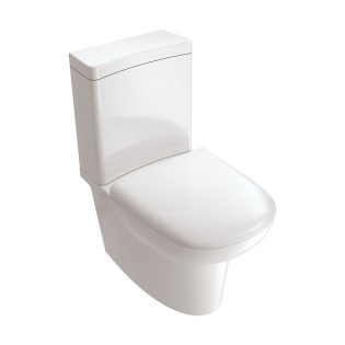 White Ville Onda Close-Coupled Toilet with Soft Close Seat Cover & Cistern White