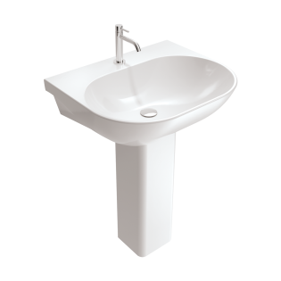 حوض وايت فيل اوندا مع عامود طويل 60×54 سم أبيض