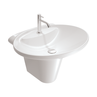 حوض وايت فيل كونتننتال مع عامود معلق 55×48 سم أبيض