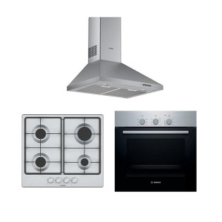 مسطح غاز بوش 60 سم سيريس 2 و شفاط بلت ان 60 سم و فرن كهرباء سيريس 4 