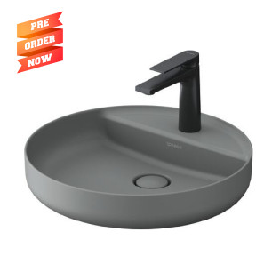 حوض كونترتوب ديورافيت فيتريوم بفتحة خلاط 46 سم رمادي فاتح