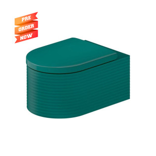 Duravit Millio Wall-Mounted Toilet with Douche 38.5×57 cm Green Blue Matt without Valve