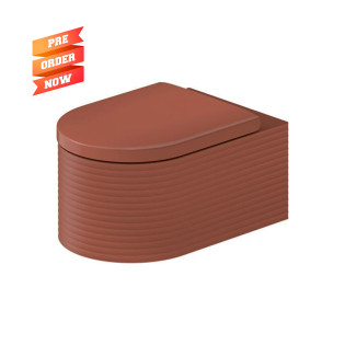 مرحاض معلق بالدش بدون محبس ديورافيت ميليو احمرغامق