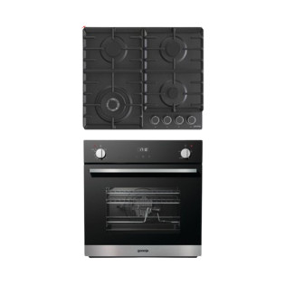 فرن غاز و مسطح غاز بلت ان 60 سم أسود من جورينيا