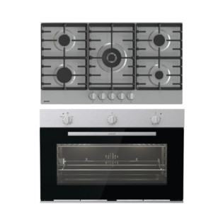 فرن ومسطح غاز بلت ان 90 سم استانلس من جورينيا