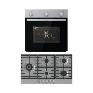 فرن 60 سم و مسطح 5 شعلة 90 سم غاز بلت ان استانلس ستيل من جورينيا