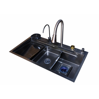 حوض مطبخ بيورتى 85×48 سم أسود