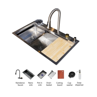 حوض مطبخ بيورتى 80×48 سم استانلس ستيل