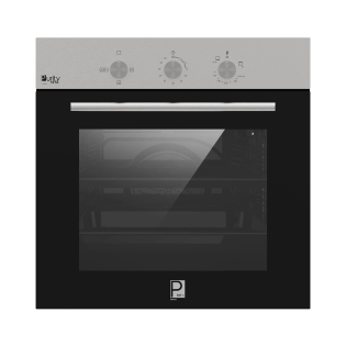 فرن غاز بلت ان بالشواية بيورتي 60 سم استانلس ستيل 65 لتر