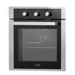 فرن غاز بلت ان بالشواية هانز 60 سم استانلس ستيل × أسود 67 لتر