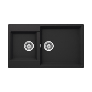 حوض مطبخ كوارتز شوك بروكلين 86 × 50 سم أسود 
